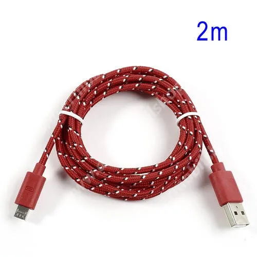 ACER Iconia Tab A100 Adatátviteli kábel / USB töltő - microUSB 2.0, 2m hosszú, 1A, 5W - PIROS