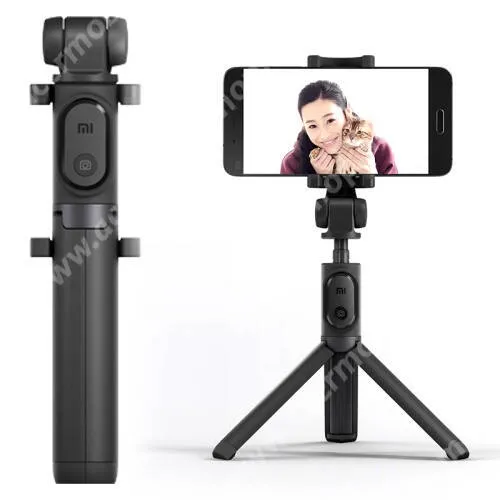 ACER Liquid S1 XIAOMI tripod állvány és Selfie bot - Beépített Bluetooth kioldóval, 360 fokban forgatható bölcső, 56-89mm-ig állítható - FEKETE