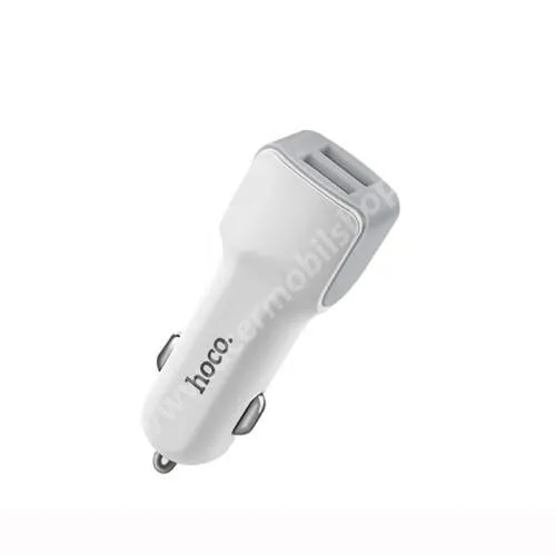 ACER Liquid Z205 HOCO szivargyújtós töltő / autós töltő - 2 x USB aljzat, 5V / 2.4A, MAX 12W, kábel NÉLKÜL! - FEHÉR - GYÁRI