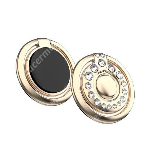 ACER Iconia Smart S300 KINGXBAR fém ujjtámasz, gyűrű tartó - Biztos fogás készülékéhez Swarovski kristályokkal kirakott - ARANY