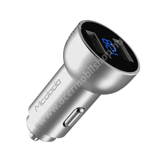 ACER Iconia Tab A3 MCDODO szivargyújtó / autós töltő - 2db USB aljzattal, 5V/3.4A, 17W, digitális kijelzés - EZÜST