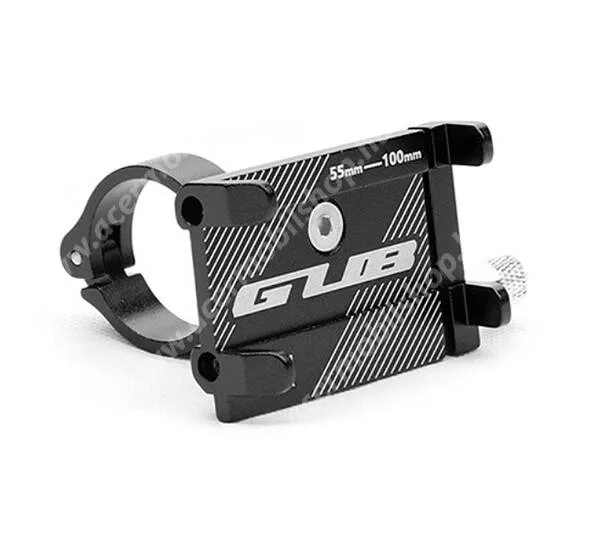 ACER Liquid Metal (mt) GUB G-81 UNIVERZÁLIS biciklis / kerékpáros / motoros tartó konzol mobiltelefon készülékekhez - FEKETE - alumínium, elforgatható, 22,2-31,8 mm átmérőjű kormányra alkalmas, 55-100mm-ig állítható bölcső - 3-6,8"-os készülékekhez