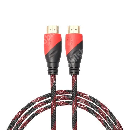 Acer Iconia M10 (M10-11-K1M7) HDMI-HDMI KÁBEL - v1.4 HDMI dugó - HDMI dugó, 5m hosszú, szövet borítású  - FEKETE / PIROS