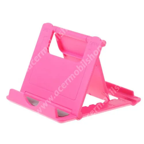 Acer Liquid E3 E380 UNIVERZÁLIS asztali telefon tartó, állvány - 5 állítható szög, összecsukható - MAGENTA