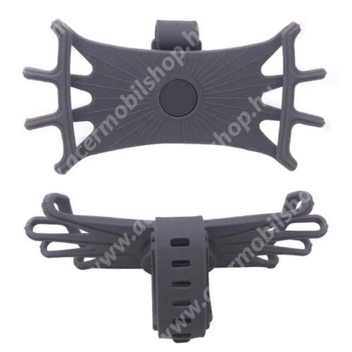 ACER Liquid Metal (mt) UNIVERZÁLIS biciklis / kerékpáros tartó konzol mobiltelefon készülékekhez - SZÜRKE - 360°-ban forgatható, kormányra rögzíthető, szilikon - 4-6.5"-os készülékekhez