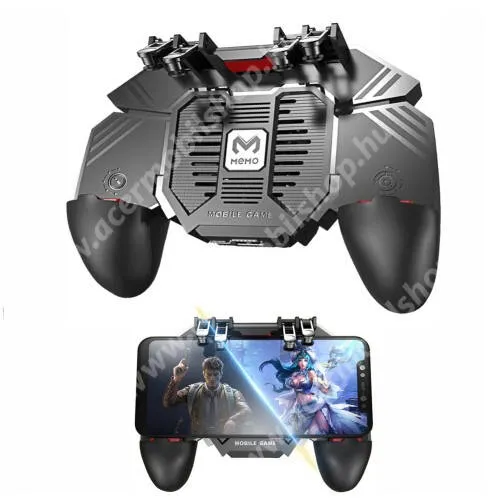 ACER Liquid Z530S MEMO AK77 UNIVERZÁLIS Kontroller / Joystick - ravasz FPS játékokhoz, gamepad, beépített hűtőventilátor, beépített 1200mAh-os akkumulátor tölthető a telefon játék közben, 67-90mm-ig nyíló bölcsővel - FEKETE - GYÁRI