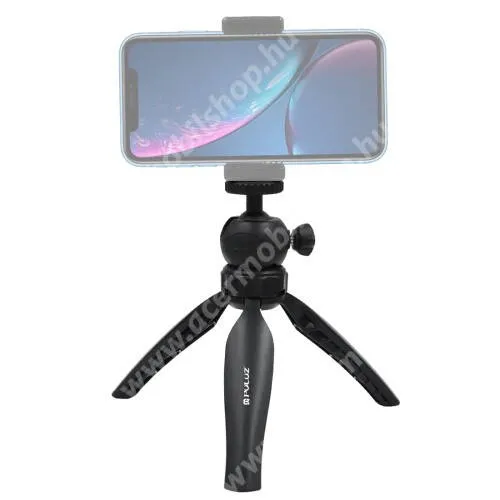 Acer Liquid E3 E380 PULUZ Mini TRIPOD állvány - 1/4"-os rögzítő univerzális csavarral, 360 fokban forgatható, CSAK AZ ÁLLVÁNY TARTOZÉK - FEKETE