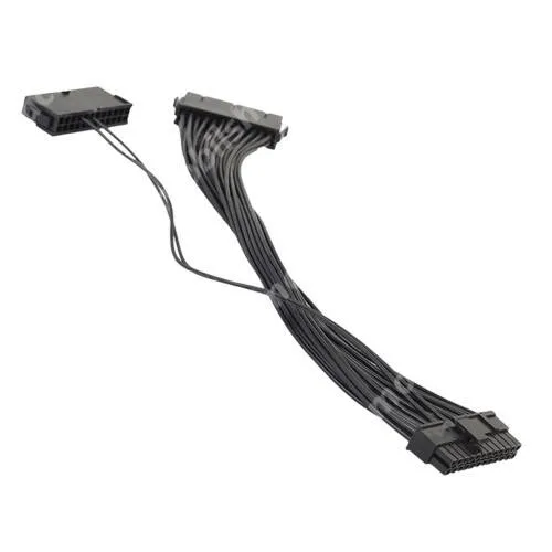 ACER Liquid Z3 ATX bányász táp csatlakozó - 2db ATX tápegység összekötésére alkalmas, 24pin, 30cm hosszú - FEKETE