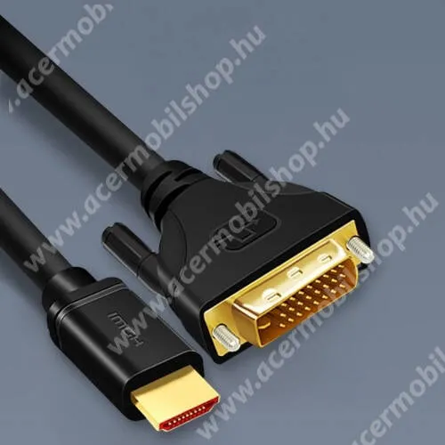  HDMI-DVI-D KÁBEL - v1.4 HDMI dugó, 4K 1080P támogatás, 3m hosszú, aranyozott csatlakozók  - FEKETE