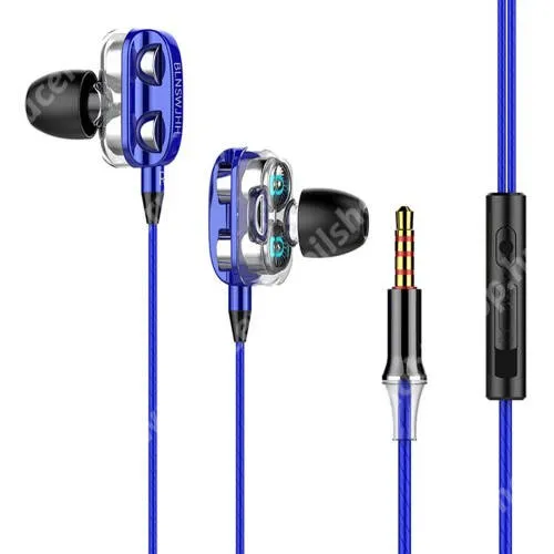 ACER Liquid Z3 UNIVERZÁLIS sztereo headset - 3,5mm jack csatlakozó, négy hangszórós, cseppálló, beépített mikrofon, felvevő gomb, hangerőszabályzó, 1.2m hosszú kábel - KÉK