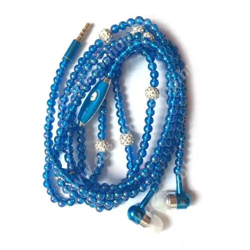 ACER Liquid S1 UNIVERZÁLIS sztereo headset - 3,5mm Jack, mikrofon, felvevő gomb, mágneses, gyöngyökkel díszített 1,2m-es vezeték - KÉK