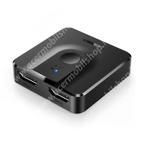 ACER Liquid Z3 HDMI elosztó adapter / HDMI switch, váltó - 2x HDMI anya bemenet, 1x HDMI anya kimenet, v1.4, gombnyomásra váltható, 4K támogatás - FEKETE