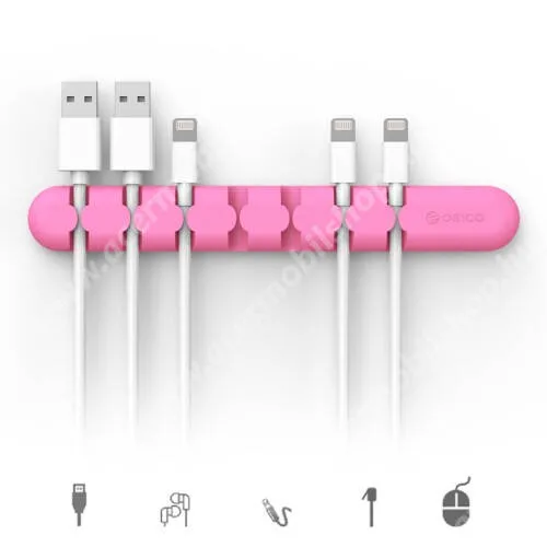 ACER Iconia One 10 B3-A40 ORICO CBS7 kábel szervező, kötegelő, 1db-os - RÓZSASZÍN - 15 x 2 x 1.2cm - GYÁRI