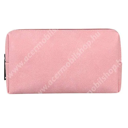 ACER Iconia Tab A3 UNIVERZÁLIS fekvő tok / táska - RÓZSASZÍN - szövet, fülhallgatók, kábelek, pendriveok, powerbankok számára ideális, cseppálló, cipzár, hordozható - 190 x 110 x 40mm