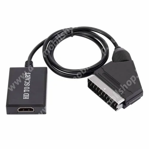 ACER Liquid S1 HDMI / SCART adapter - HDMI digitális jelet alakítja át SCART analóg jelre, támogatja az 1080P és a 720P kimentet, microUSB táp csatlakozó, 70cm hosszú - FEKETE