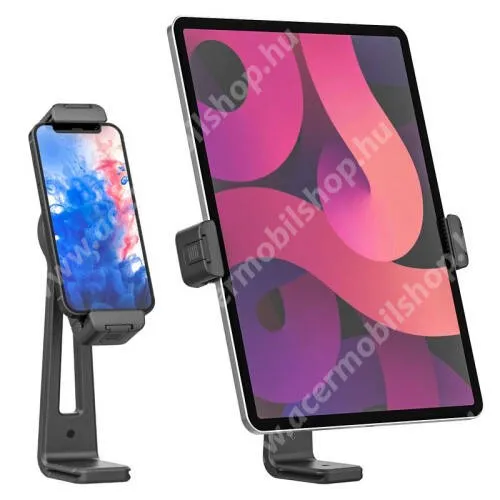 ACER Liquid Z630S ULNAZI UNIVERZÁLIS telefon / tablet PC tartó - 1db, TRIPOD állványra rögzíthető (NEM TARTOZÉK), 125-226mm-ig nyíló bölcsővel, 360°-ban forgatható, 180°-ban dönthető, univerzális 1/4"-es csatlakozó - FEKETE