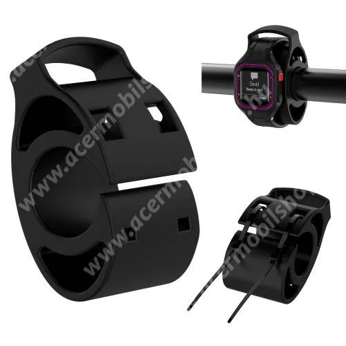 COROS Pace 2 UNIVERZÁLIS biciklis / kerékpáros tartó konzol Okosórákhoz - szilikon, kormányra rögzíthető, 21-31.8mm átmérőjű kormáynra - FEKETE - 80 x 40 x 41 mm