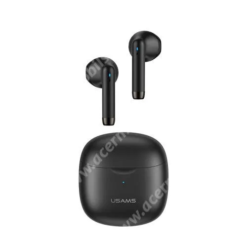 ACER Liquid Z3 USAMS IA04 bluetooth SZTEREO fülhallgató - v5.0, TWS, mikrofon, zenehallgatáshoz ajánlott + 320mAh töltőtok - FEKETE - IA04_B - GYÁRI
