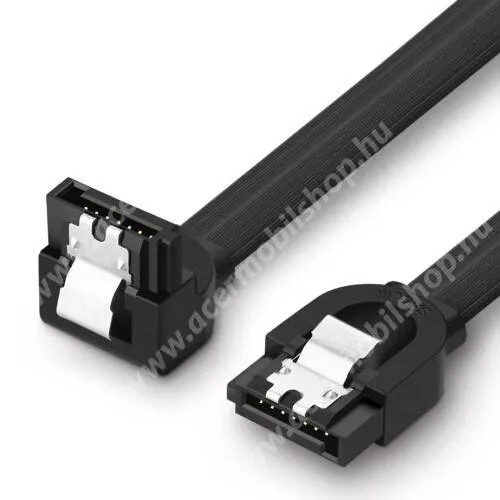 Acer Liquid E3 E380 UGREEN SATA III kábel - 25cm hosszú, lapos kábel, 90° derékszögű, 6Gbps adatátviteli sebesség - FEKETE