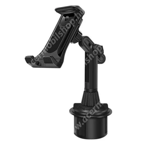 ACER Liquid S1 UNIVERZÁLIS autós / gépkocsi tartó - pohártartóba rögzíthető, 360°-ban forgatható, 65mm-93mmig nyitható pohártartó rész, 203-257mm-ig állítható magasság, 120-186mm-ig nyíló bölcső - FEKETE