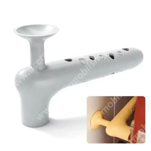 Acer Liquid E3 E380 UNIVERZÁLIS kilincsvédő szilikon ajtóütközővel és tapadókorongos rögzítővel -  130mm x 26mm - SZÜRKE