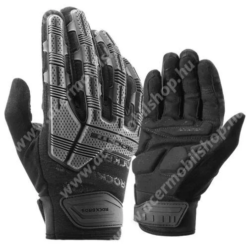ACER Liquid Z3 ROCKBROS S210BK egy pár kerékpáros kesztyű - FEKETE - M-es méret (75-80mm tenyérátmérőig), vastagított bélés, légáteresztő, csúszásgátló, szilikon, mikroszálas szövet és bársony anyagból, állítható csuklóméret, 2 ujjas speciális érzékelőfelület - GYÁRI