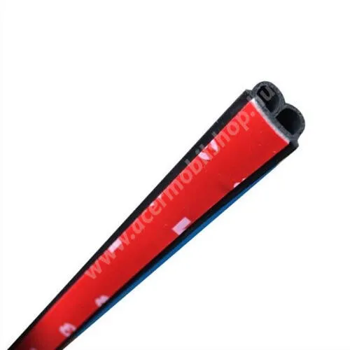 ACER Liquid S1 UNIVERZÁLIS 5m-es B-alakú felragasztható gumitömítés - 1db / 5m hosszú csík, víz és porálló, hangszigetel, rugalmas, méretre vágható - FEKETE
