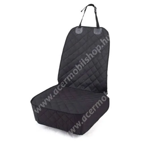 ACER Liquid S1 UNIVERZÁLIS autó ülésvédő borítás / huzat állatok szállításához - első ülésre könnyen felrögzíthető, mosható, csatos, vízálló, könnyen tisztítható - FEKETE