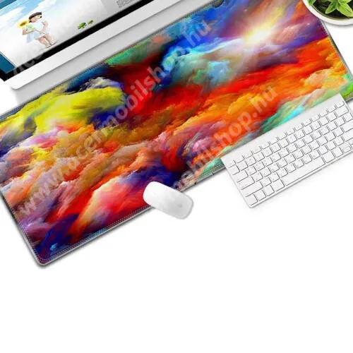 ACER Liquid S1 UNIVERZÁLIS egérpad / egéralátét - nagy méretű, csúszásmentes, vízlepergető, szövet, gumi, 800 x 300 x 3mm - SZÍNES FELHŐ MINTÁS