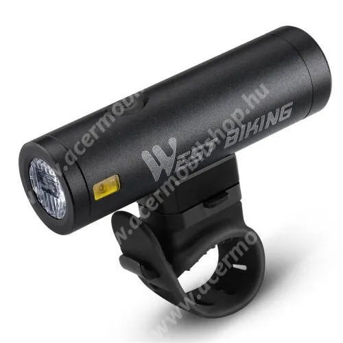 ACER Liquid Z3 WEST BIKING YP0701332 UNIVERZÁLIS biciklis / kerékpáros lámpa - alumínium, ultrakönnyű, ütésálló lencse, 500 lumen fényerő, IPX5 vízálló, beépített 2000mAh akkumulátor, hatótávolság: kb 200 méter, 5 világítás mód, max 3.5cm átmérőjű kormányra - FEKETE