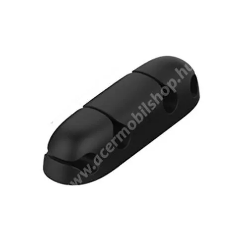 Acer Liquid E3 E380 UNIVERZÁLIS kábelszervező, kötegelő, rendező - 1db, 4x kábelnek hely, öntapadós, rugalmas szilikon - FEKETE