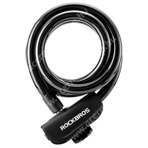  ROCKBROS UNIVERZÁLIS biciklis lakat / lopásgátló zár - 110 cm hosszú, 2db kulccsal - FEKETE - RKS515 - GYÁRI