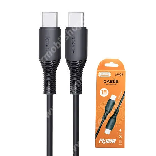 Acer Iconia M10 (M10-11-K1M7) JOKADE TAILI adatátvitel adatkábel és töltő - Type-C / Type-C, 20V/5A, 100W, 1m hosszú, törésgátló, PD gyorstöltés támogatás - FEKETE - GYÁRI