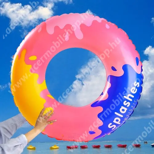 ACER Iconia Tab A500 UNIVERZÁLIS felfújható úszógumi - PVC anyag, felfújt külső átmérő: 66cm, belső átmérő: 30cm, 35-50 kg-ig, strand - RÓZSASZÍN / FESTÉKFOLT MINTÁS