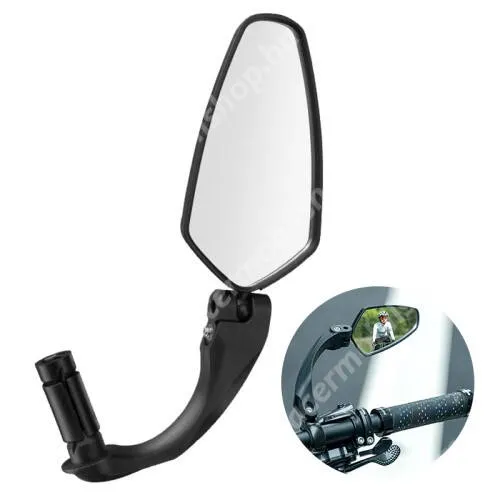  ROCKBROS UNIVERZÁLIS motoros, biciklis, kerékpáros visszapillantó tükör - 1db, 360°-ban forgatható, dönthető, kormányrúdra rögzíthető, konvex tükör, kormány átmérő: 16mm-22mm - FEKETE - FK-212 - GYÁRI