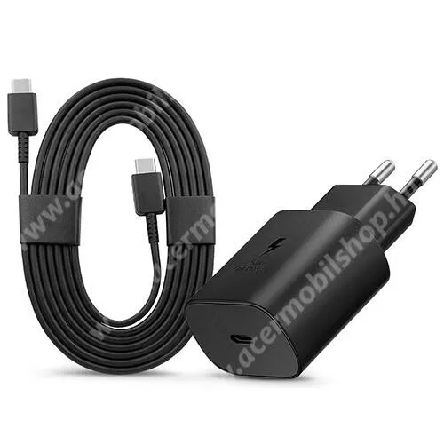 Acer Super ZX Samsung hálózati gyorstöltő, 1 x USB-C aljzattal, 5V/3A, 25W, PD gyorstöltés, 1,8m USB-C / USB-C kábel, EP-TA800EBE + EP-DW767JBE, Fekete