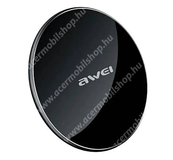  AWEI W8 UNIVERZÁLIS QI Wireless hálózati töltő állomás vezeték nélküli töltéshez - 5V/2A, 10W, gyorstöltés támogatás, ultravékony, fogadóegység nélkül! - FEKETE - W8 - GYÁRI