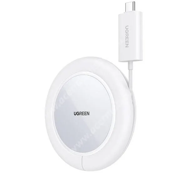 ACER Liquid S1 UGREEN Magsafe QI Wireless asztali töltő állomás vezeték nélküli töltéshez - 15W, Magsafe támogatás, gyorstöltés támogatás, 1m hosszú csévélhető Type-C kábel, fogadóegység nélkül! - FEHÉR - CD245-40123 - GYÁRI