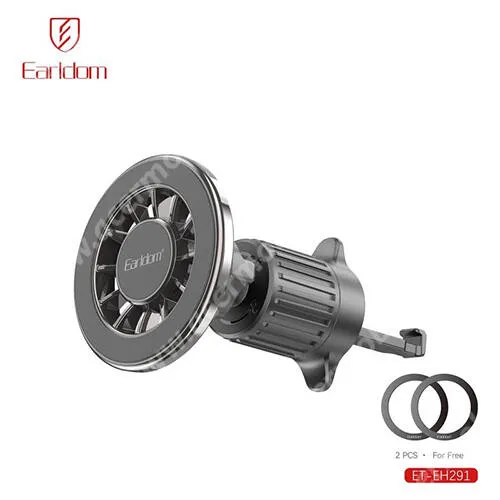 ACER Liquid Z330 EARLDOM ET-EH291 autós tartó, 360°-ban forgatható, Mágneses, MagSafe támogatás, Szellőzőrácsra rögzíthető, Fémlappal, Fekete