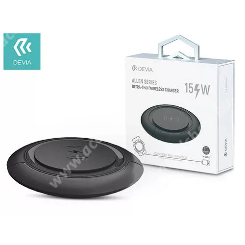 ACER Liquid S1 Devia Allen Series V3 Univerzális QI Wireless hálózati töltő állomás vezeték nélküli töltéshez, 15W, Fogadóegység nélkül, Fekete