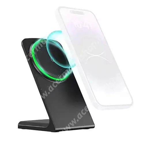 ACER Liquid S1 XPRO™ Magsafe Asztali Tartó Qi Wireless asztali töltő funkcióval, 15W, MagSafe támogatás, Gyorstöltés támogatás, Type-C port, Fekete