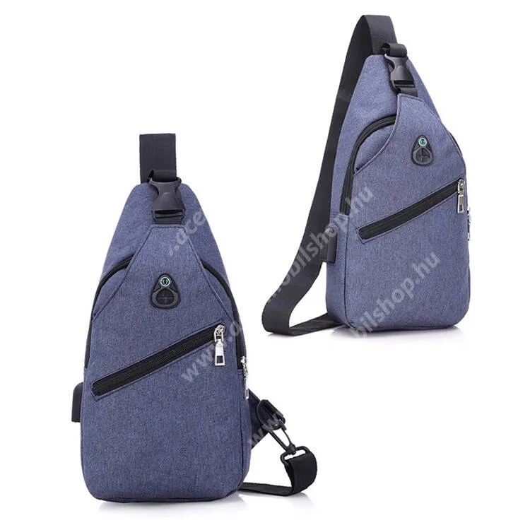 ACER Liquid S1 Unisex tok, Crossbody, Válltáska, Cipzár, Állítható pánt, Külső USB töltőport és fülhallgató nyílás, Cseppálló oxford szövet, 330 x 170 x 90mm, Kék