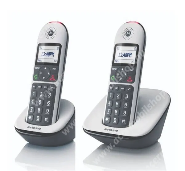  Motorola CD5002 telefonkészülék, Vezeték nélküli, Kijelző, 2 kézibeszélő, DECT, Fehér