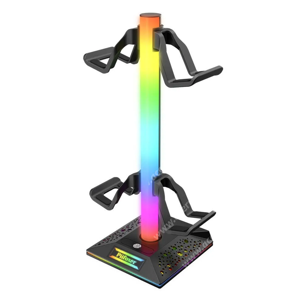 ACER Liquid Z3 4 az 1-ben RGB színváltós gamer fejhallgató és kontrollertartó állvány 2 x USB-A és 1 x USB-C csatlakozással, Fekete