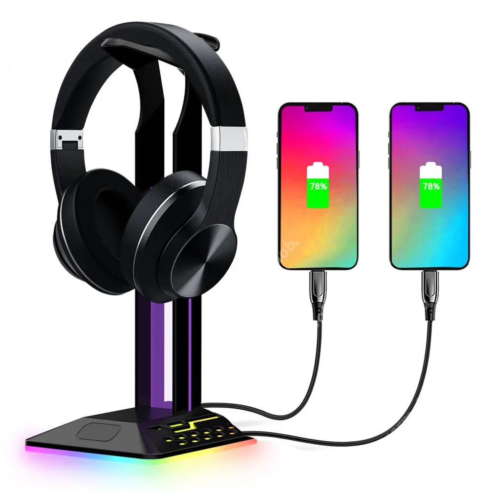 ACER Liquid Z3 RGB színváltós gamer fejhallgató állvány 2 x USB-A, 1 x USB-C csatlakozással, 270 x 123 x 109mm, Fekete
