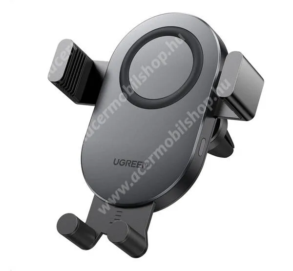 ACER Liquid S1 UGREEN autós telefontartó, Állvány, Szellőzőre, 15W, QI wireless vezeték nélküli töltés, 4.5-6.7" méretű, max 7mm vastag készülékekhez, CD256, Fekete