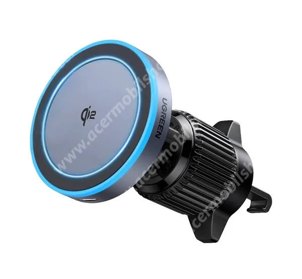 ACER Liquid S1 UGREEN autós telefontartó, Magsafe, Mágneses, Szellőzőre rögzíthető, 15W Qi2 vezeték nélküli gyorstöltés, W708, Fekete