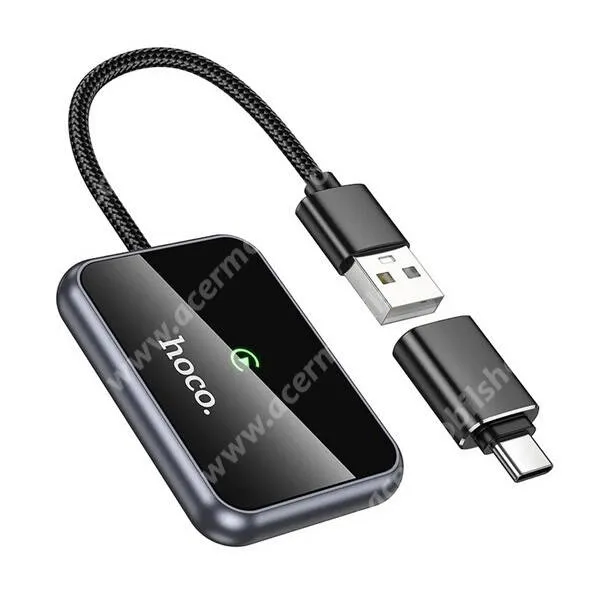 ACER Liquid S1 Hoco vezeték nélküli CarPlay adapter, USB-A / USB-C csatlakozó, HU1, Fekete