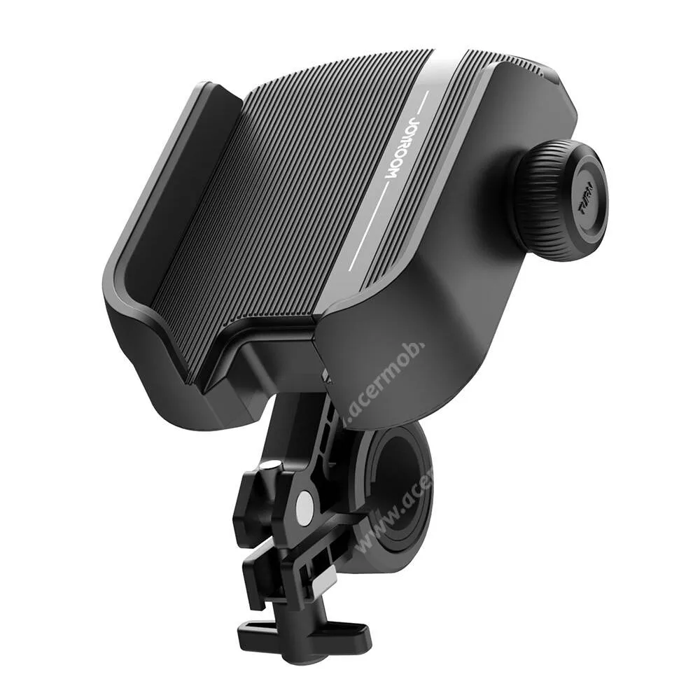 ACER Liquid Z3 Joyroom biciklis, kerékpáros, rolleres, motoros telefontartó konzol, 360°-ban forgatható, Szilikon csúszásgátló, 18-30mm kormány átmérőig, 4.7-7"-os készülékekhez, JR-ZS431, Fekete