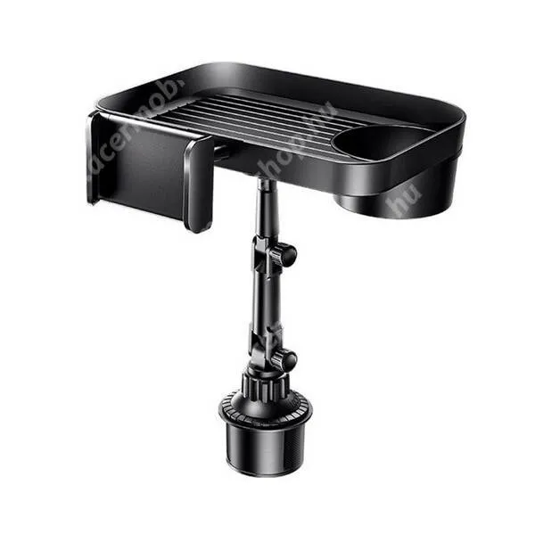 ACER Liquid S1 Remax autós telefontartó, Pohártartóba tehető, Álltható, 4-6,5"-os méretű készülékekhez + Pohártartó és ételtálca, Fekete